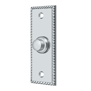 Door Bell Button, Rectangular with Rope Pattern