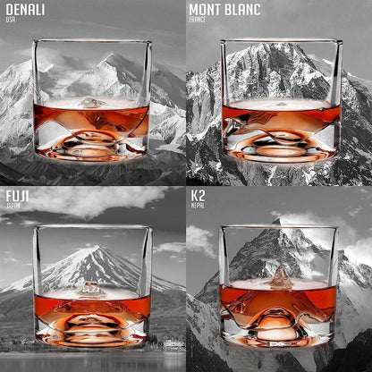 The Crystal Whiskey Peaks Glass Set of 4 (Different Variants Collections)