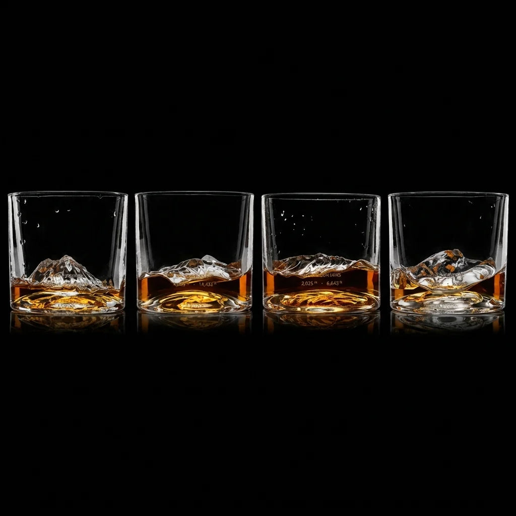 The Crystal Whiskey Peaks Glass Set of 4 (Different Variants Collections)