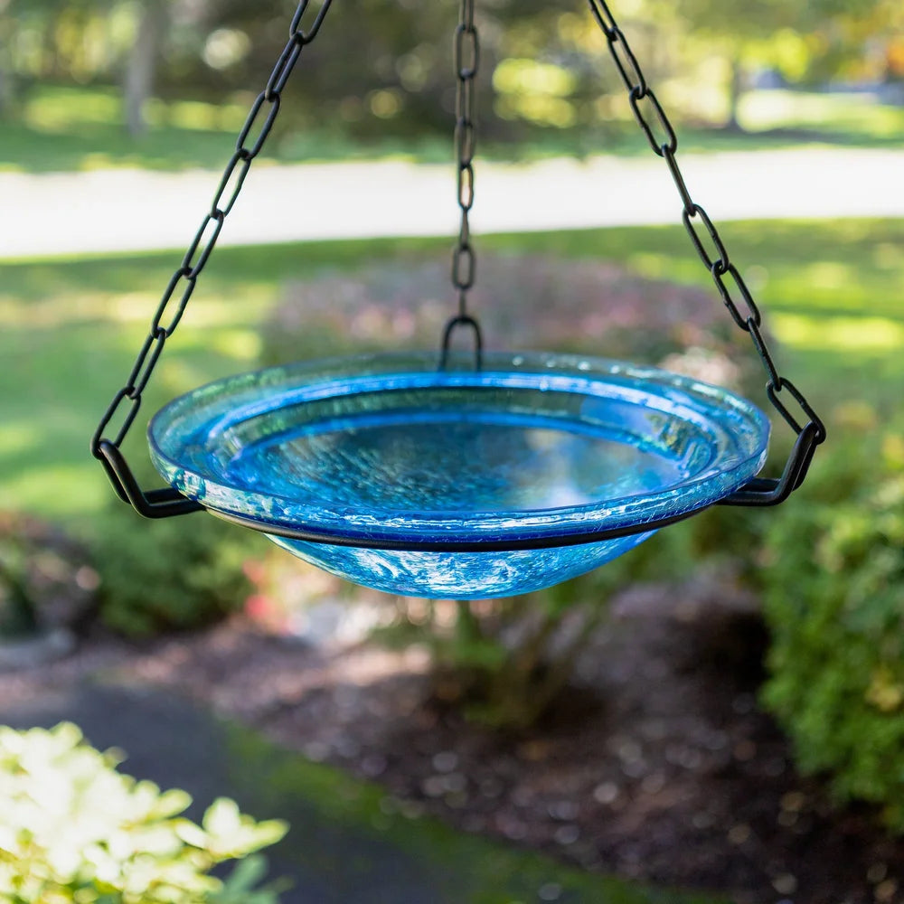 Hanging Bird Bath w/ Glass Bowl
