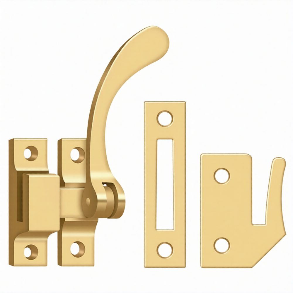 Window Lock, Casement Fastener, Reversible, 4-1/2