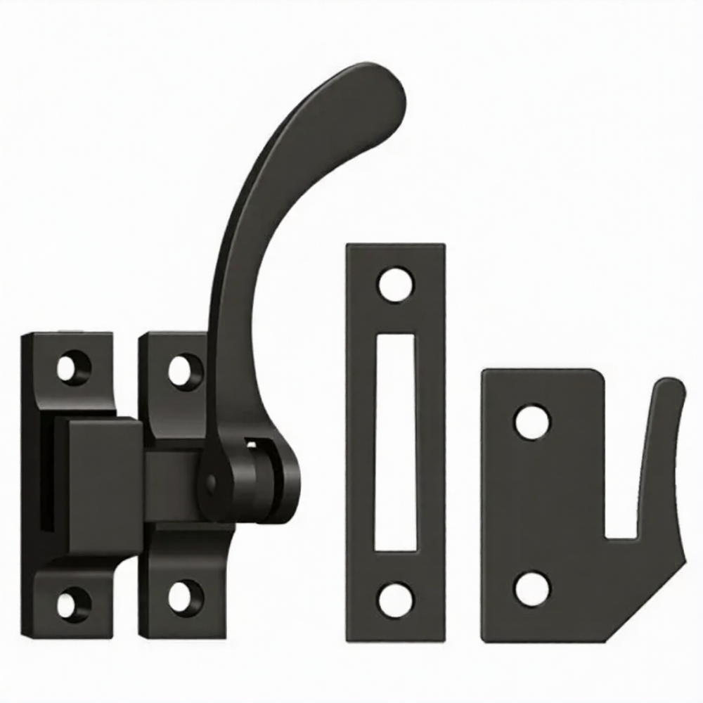 Window Lock, Casement Fastener, Reversible, 4-1/2