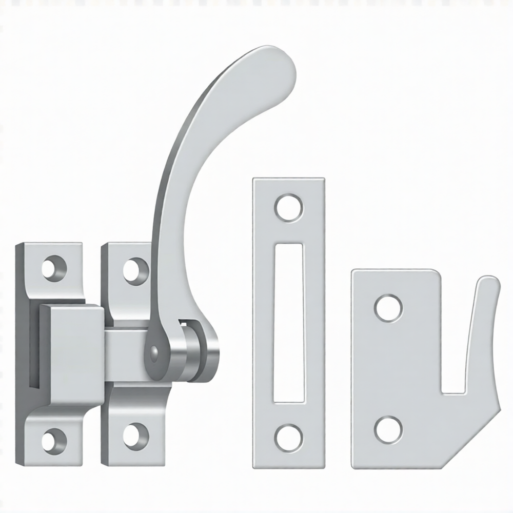 Window Lock, Casement Fastener, Reversible, 4-1/2