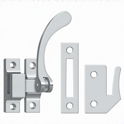 Window Lock, Casement Fastener, Reversible, 4-1/2" (Mulitple Finishes)