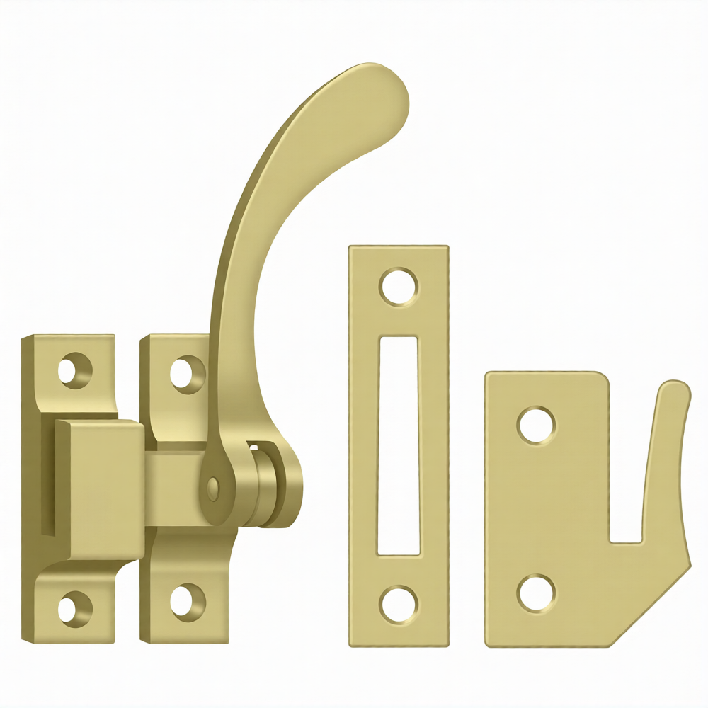 Window Lock, Casement Fastener, Reversible, 4-1/2" (Mulitple Finishes)