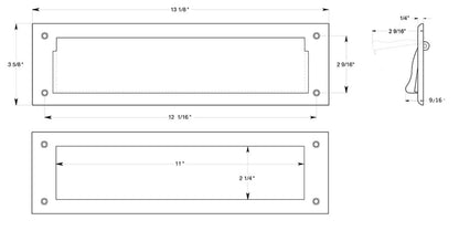 Mail Slot 13-1/8" with Interior Frame