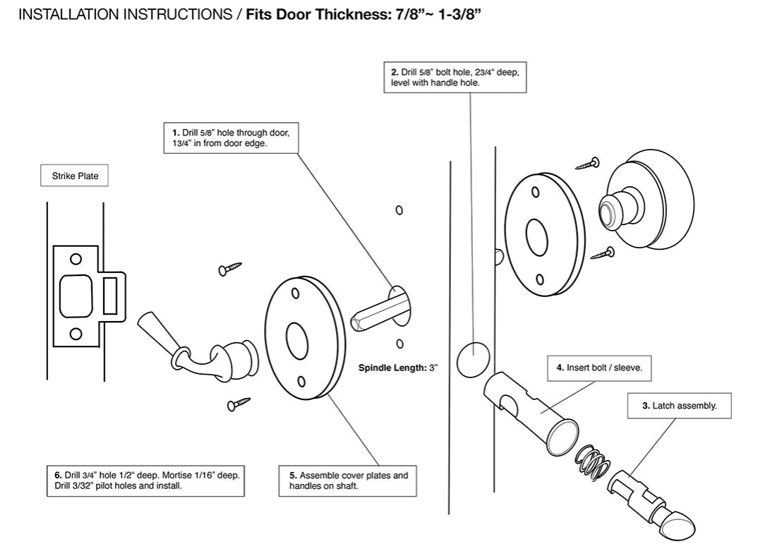 Screen Door Lock, Round, Tubular Lock
