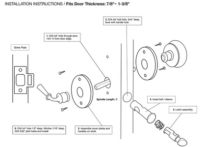Screen Door Lock, Round, Tubular Lock