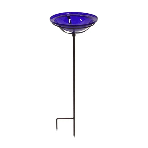 Glass Bird Bath With Stand