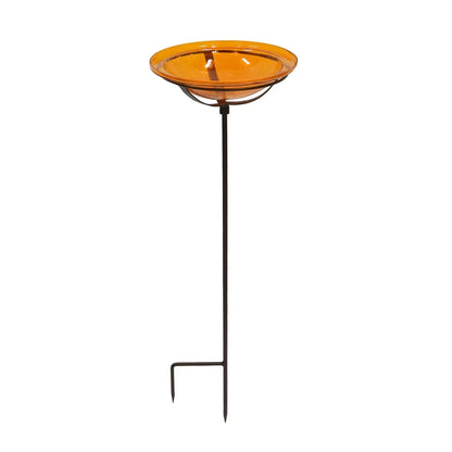 Glass Bird Bath With Stand