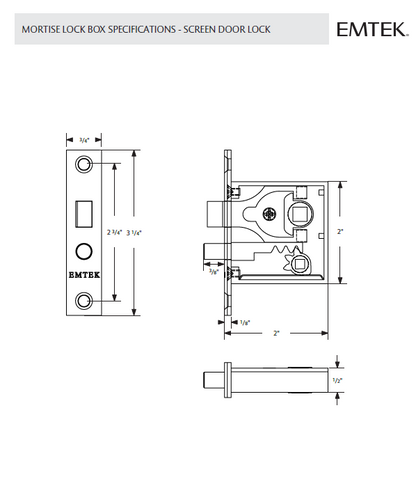 Rectangular Screen Door Lock