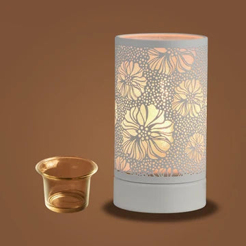 7" touch lamp-Fragrance Wax Melts Warmer -Electric Candle Essential Oil Burner (White finish)