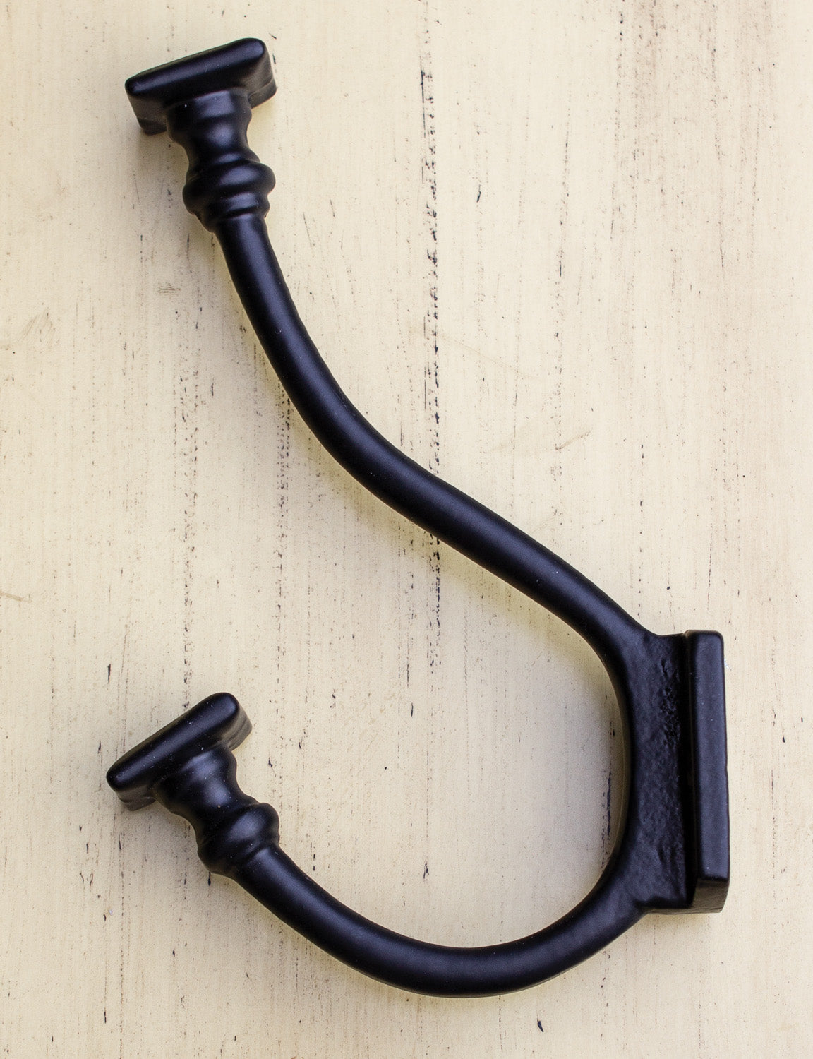 BLACK COAT/HAT HOOK 6"