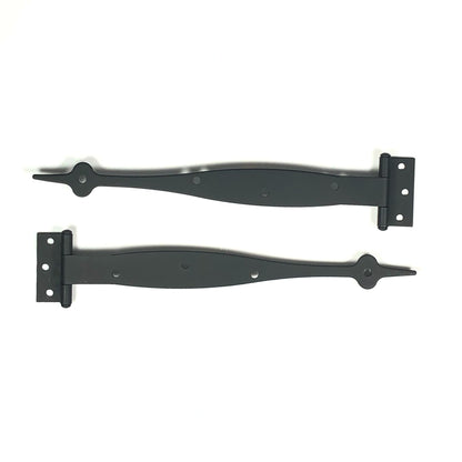 9" Spear Cabinet Strap Hinge, 3/8" Offset, Pair, Smooth