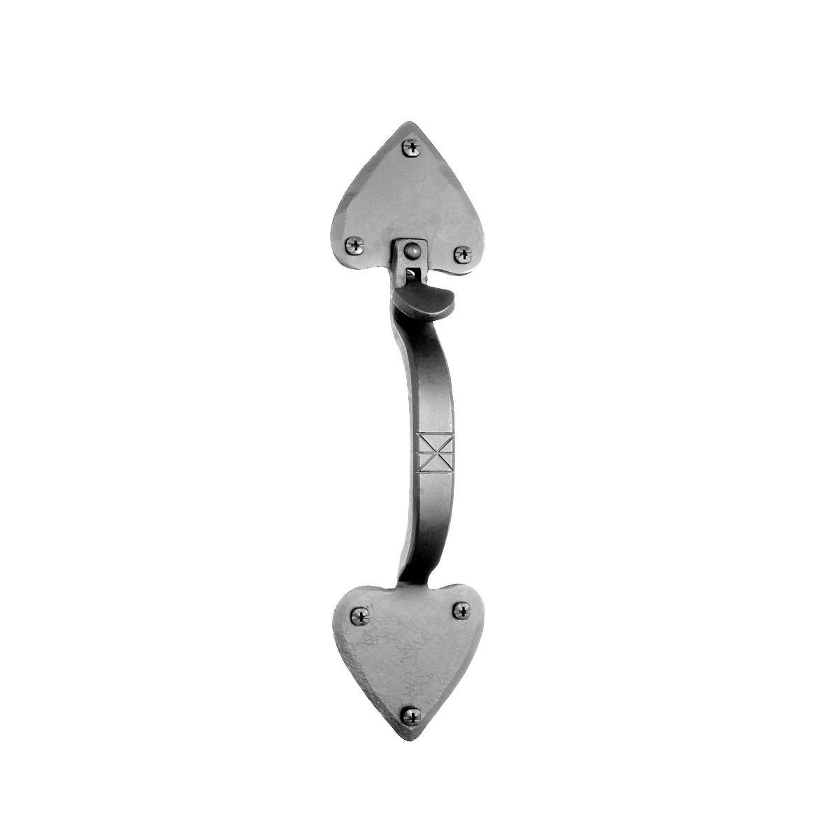 Forged Heart Door Pull with Thumb Piece