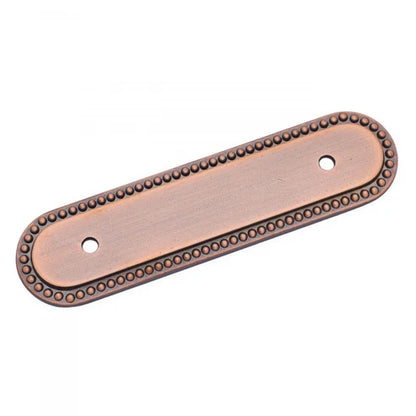 3" Beaded Oblong Pull Backplate