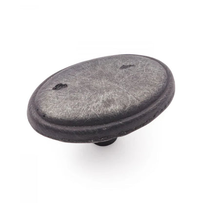 Distressed Oval Knob with Ring Edge