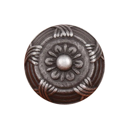 Ornate Ribbon & Reed Knob -Distressed Copper - Knob only