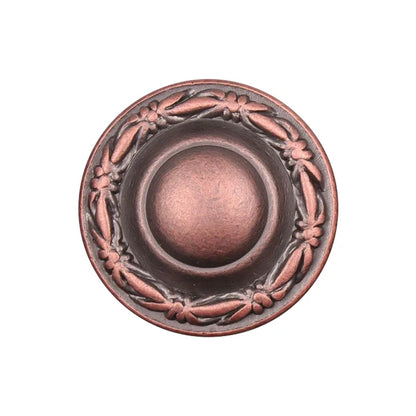 Deco-Leaf Edge Knob - Distressed copper