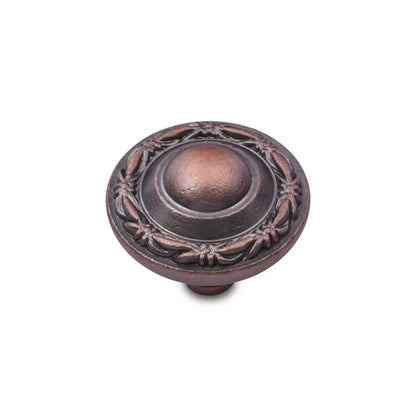 Deco-Leaf Edge Knob - Distressed copper