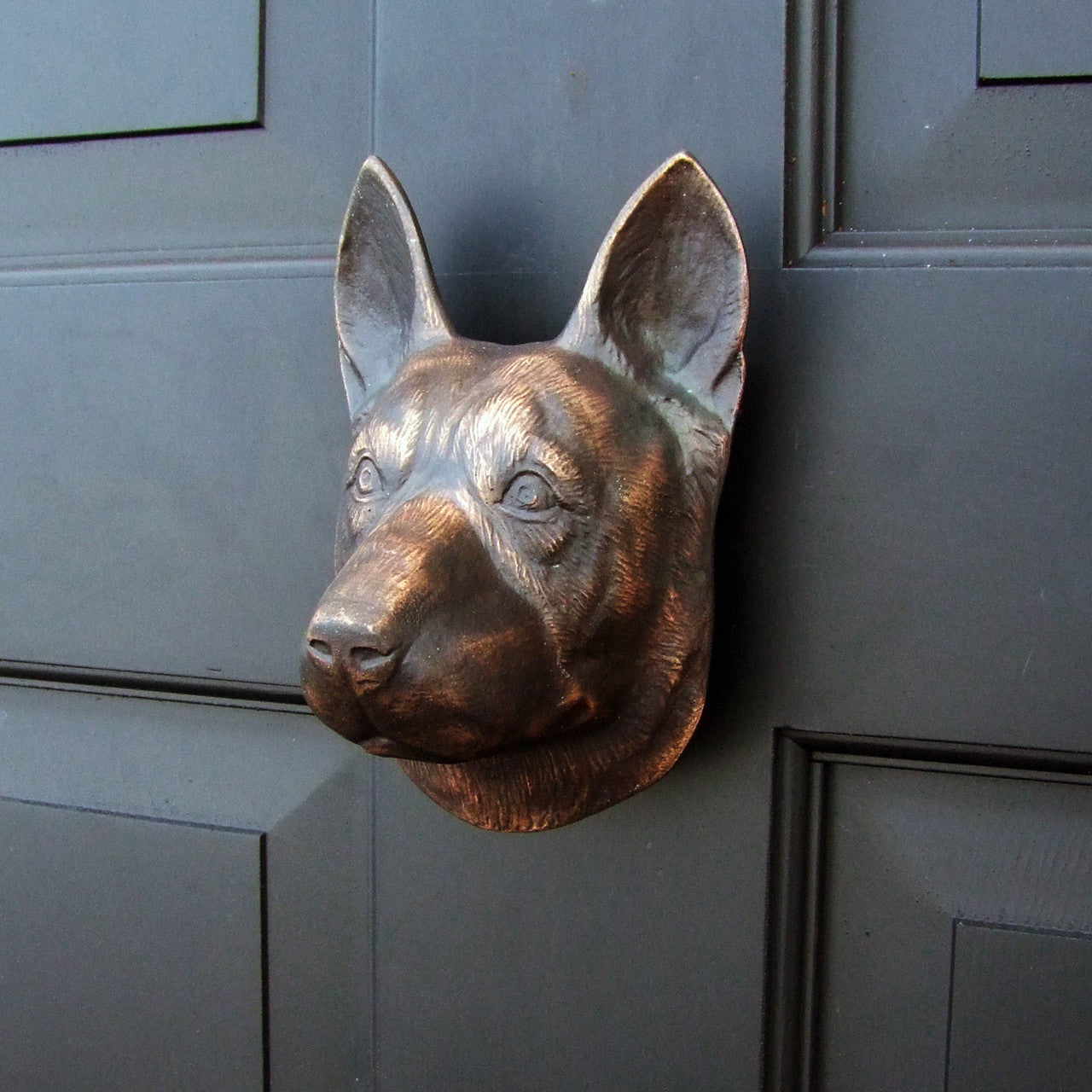 Michael Healy German Shepherd Door Knocker Bronze