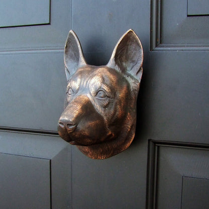 Michael Healy German Shepherd Door Knocker Bronze