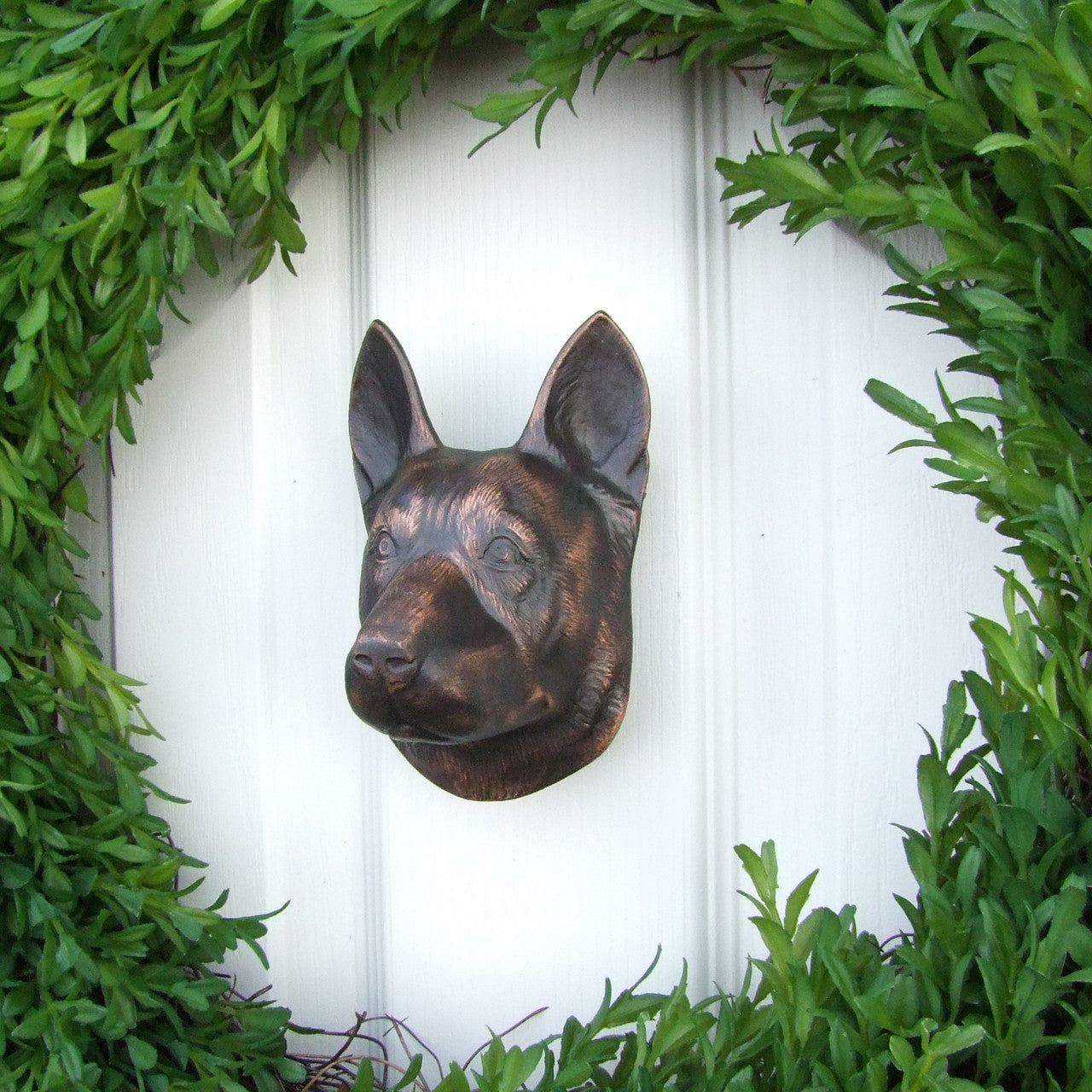 Michael Healy German Shepherd Door Knocker Bronze