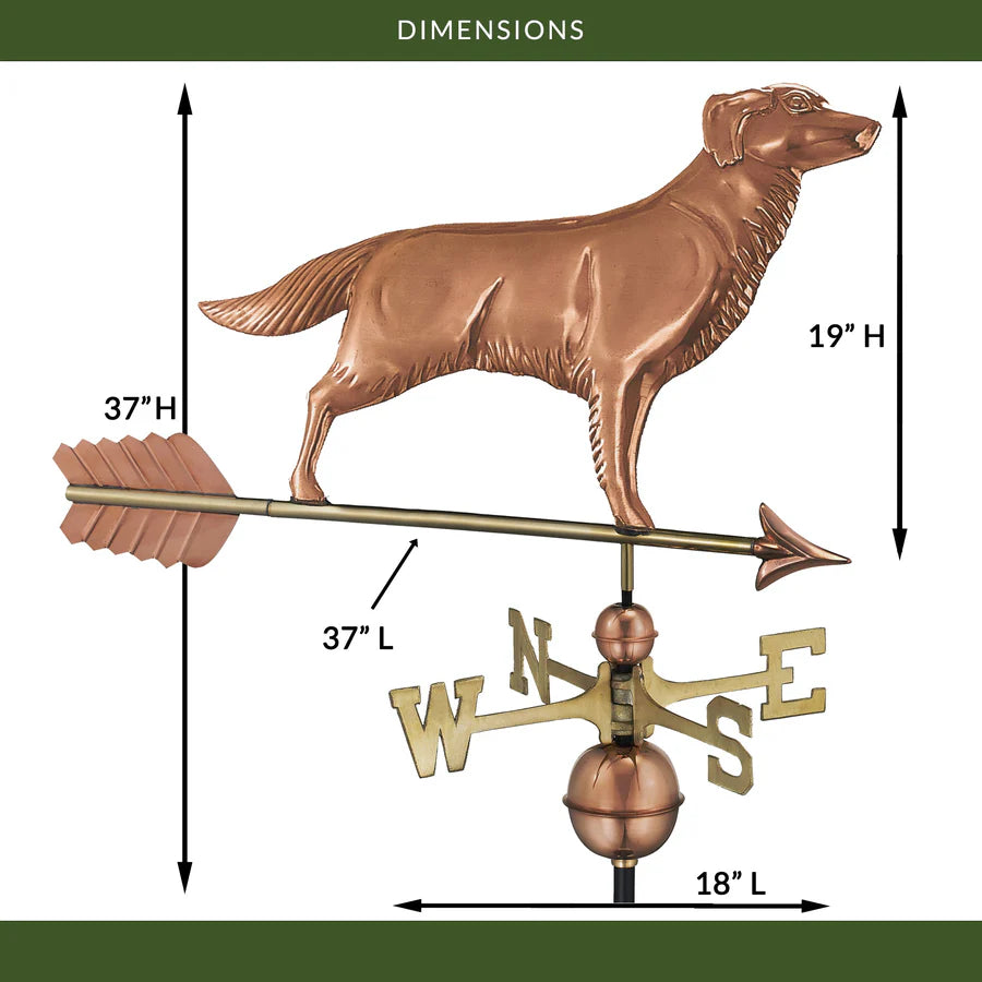 Golden Retriever Weathervane with Arrow