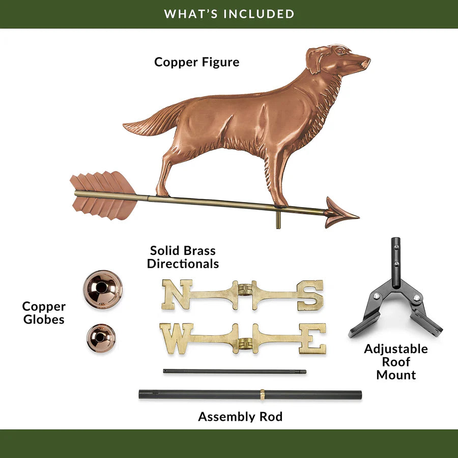 Golden Retriever Weathervane with Arrow