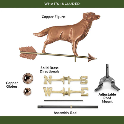 Golden Retriever Weathervane with Arrow