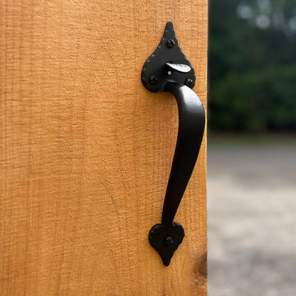 Heart Handle 4" Gate Thumb Latch Set, Black