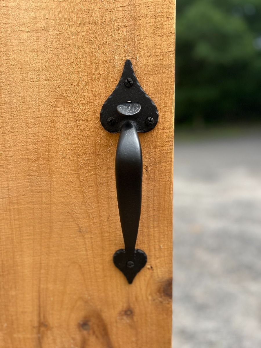 Heart Handle 4" Gate Thumb Latch Set, Black