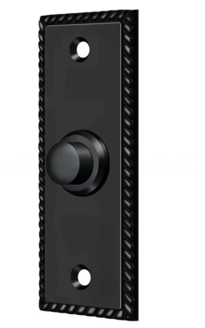 Door Bell Button, Rectangular with Rope Pattern