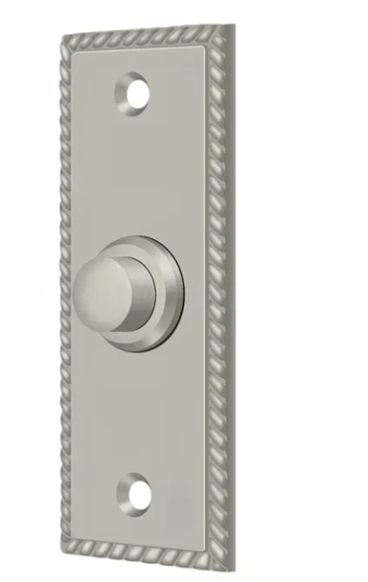 Door Bell Button, Rectangular with Rope Pattern