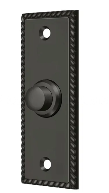 Door Bell Button, Rectangular with Rope Pattern