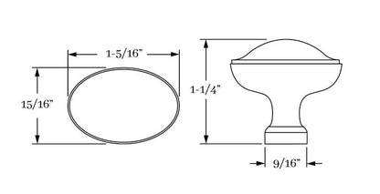 Ornate Oval Knob