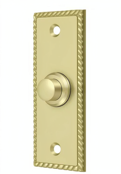Door Bell Button, Rectangular with Rope Pattern