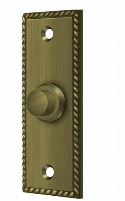 Door Bell Button, Rectangular with Rope Pattern