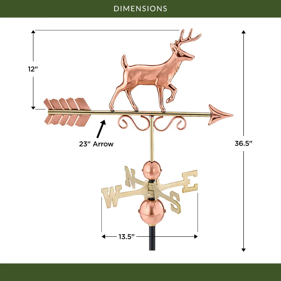 Proud Buck Weathervane - Pure Copper