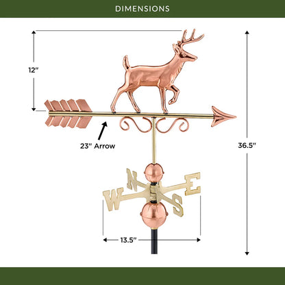 Proud Buck Weathervane - Pure Copper