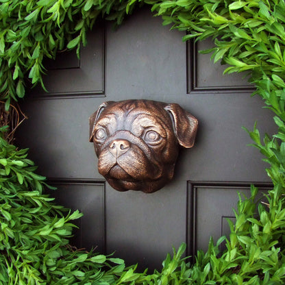 Michael Healy Pug Door Knocker Bronze