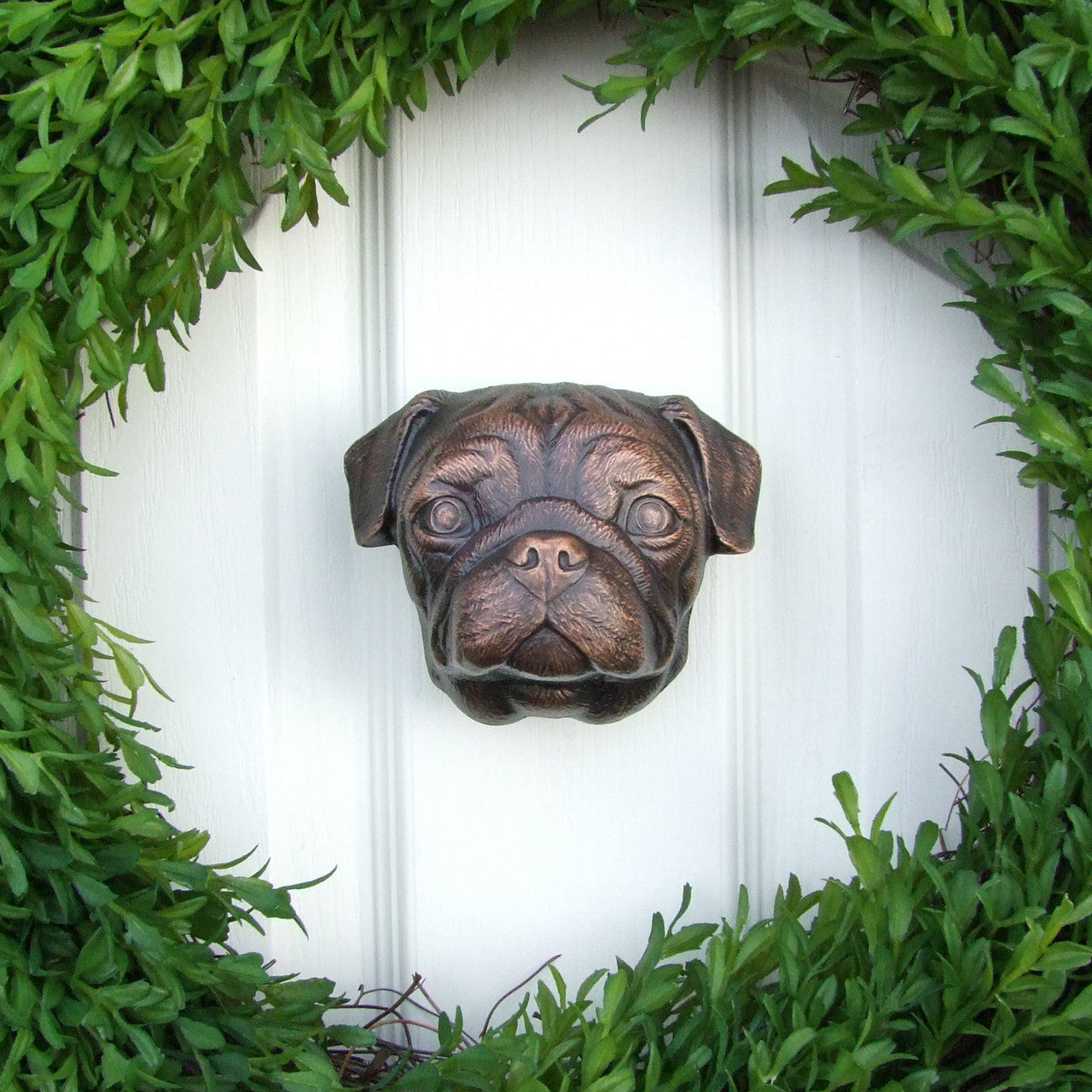 Michael Healy Pug Door Knocker Bronze