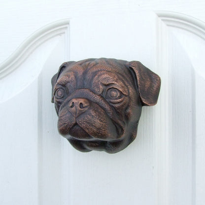 Michael Healy Pug Door Knocker Bronze