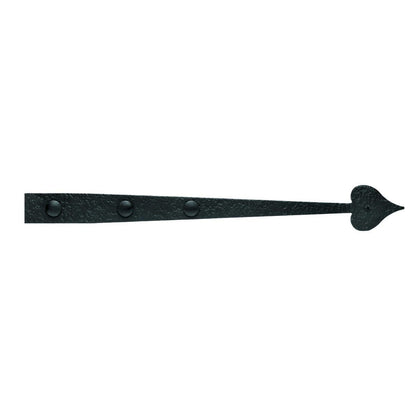 17-1/16" Decorative Rough Heart Gate Strap with Carriage Bolts