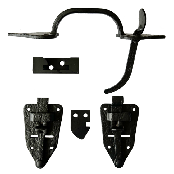 Small Cast Heart Thumb Latch Set