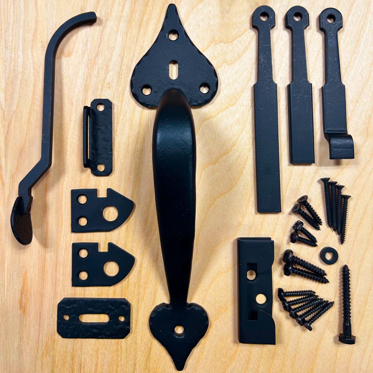 Heart Handle 3" Gate Thumb Latch Set, Black