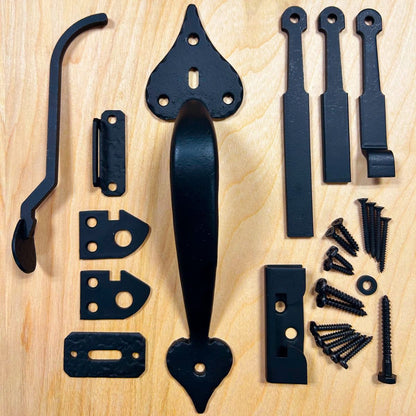 Heart Handle 3" Gate Thumb Latch Set, Black