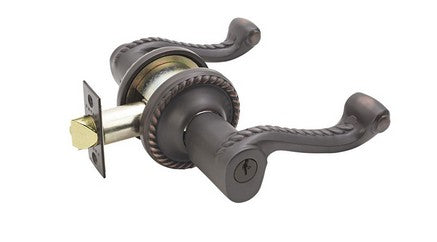 Oil Rubbed Bronze Roped Key-In Lever