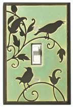 Green Songbird Single Toggle Switch Plate