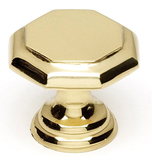 Polished Brass Hexagon Knob 1"